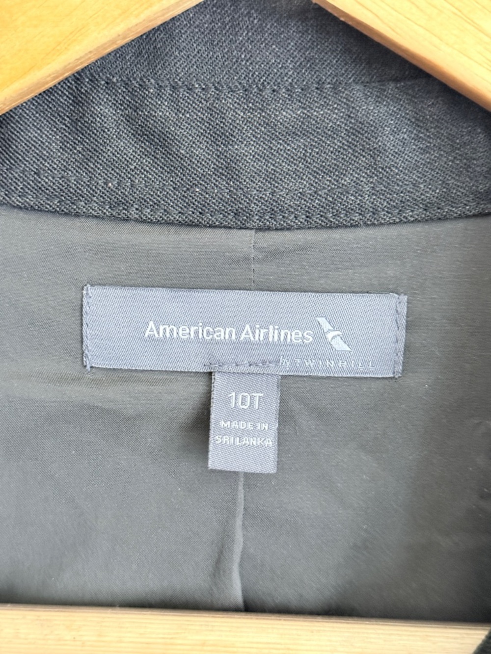 American Airlines Flight Attendant Wool Blend Long Sleeve Dress 10T - Picture 3 of 7
